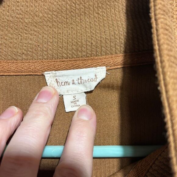 Hem & Thread Women's Colorblock Half Zip Pocket Pullover Sweatshirt Small - Picture 4 of 9